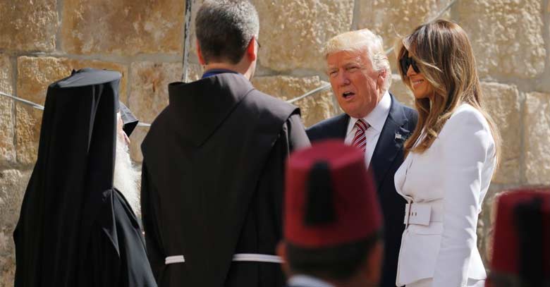 Presidente Estados Unidos Donald Trump con Melania visitan Tierra Santa
